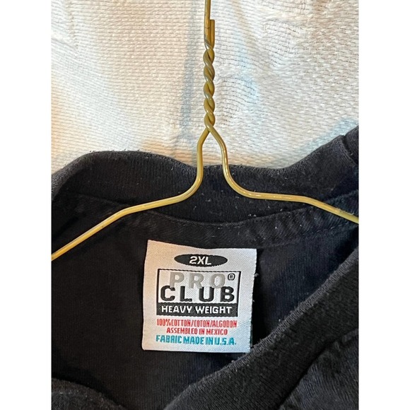 Pro Club Heavy Black T-Shirt, Men's 2XL - Picture 2 of 3